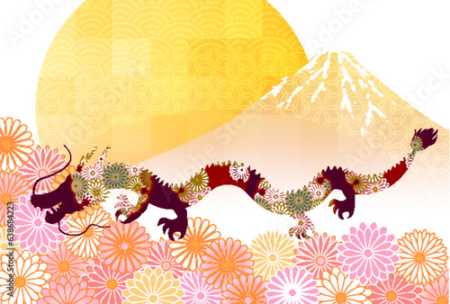 辰　年賀状　干支　背景	