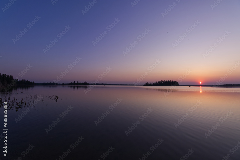 A Beautiful Sunset over Astotin Lake