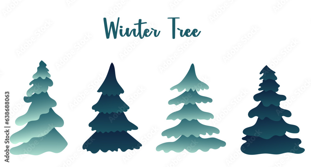 Fototapeta premium christmas trees set