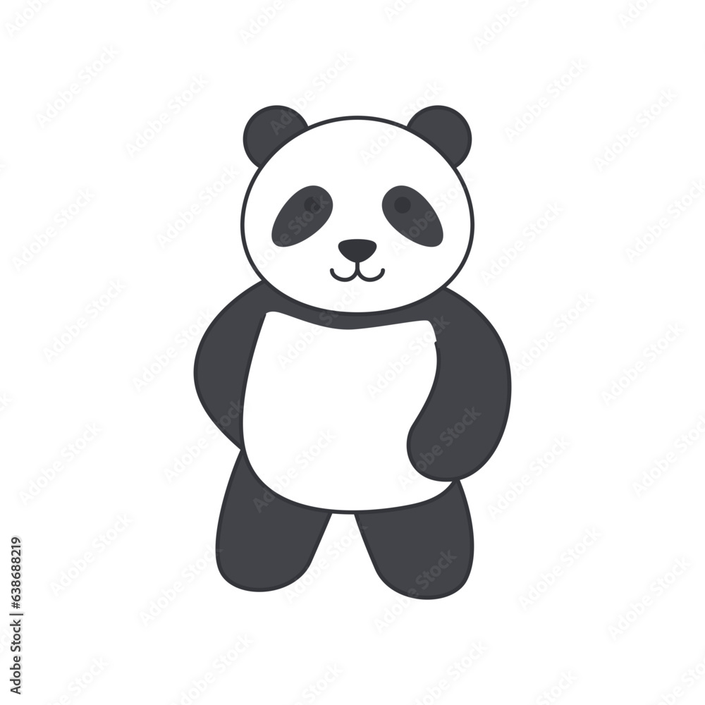 Cute panda bear. Vector illustration isolated on white background. Cute panda bear. Vector illustration isolated on white background.