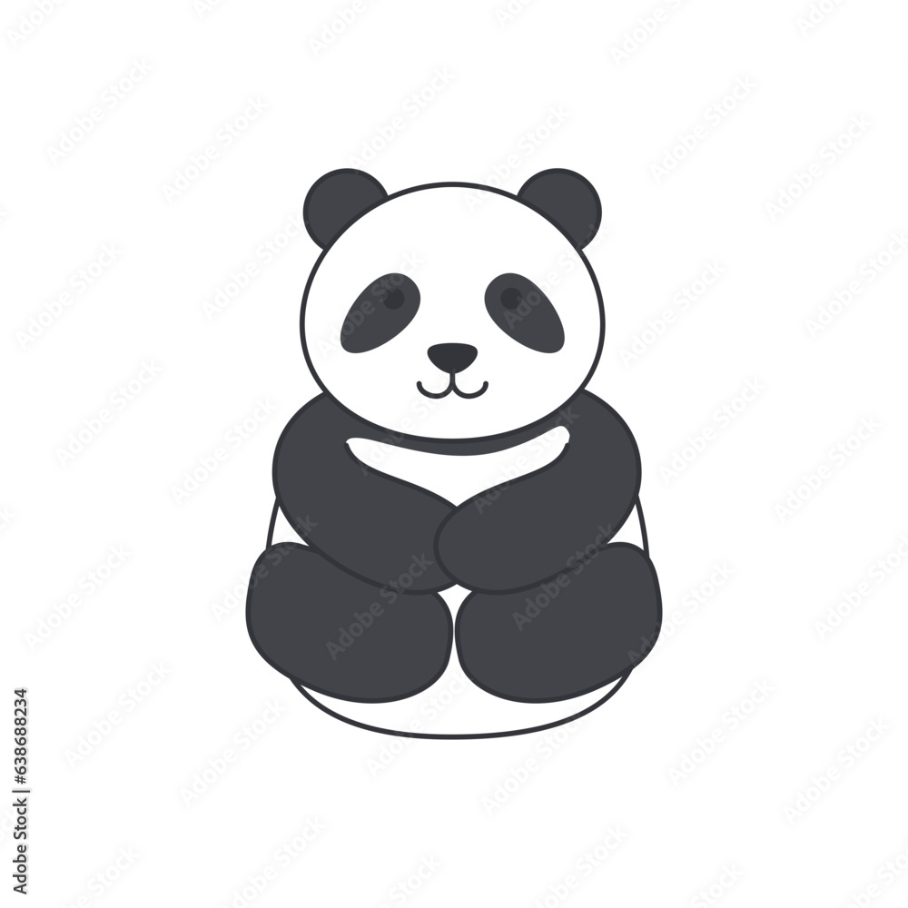 Fototapeta premium Panda icon in flat style. Panda vector illustration on white isolated background. Panda business concept.