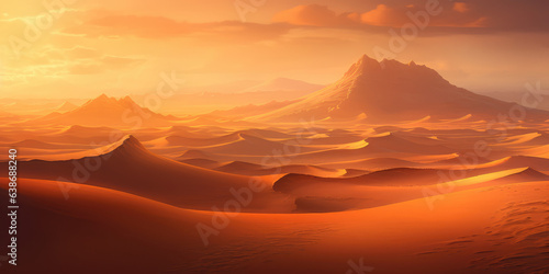 Sand dunes with beautiful warm orange light