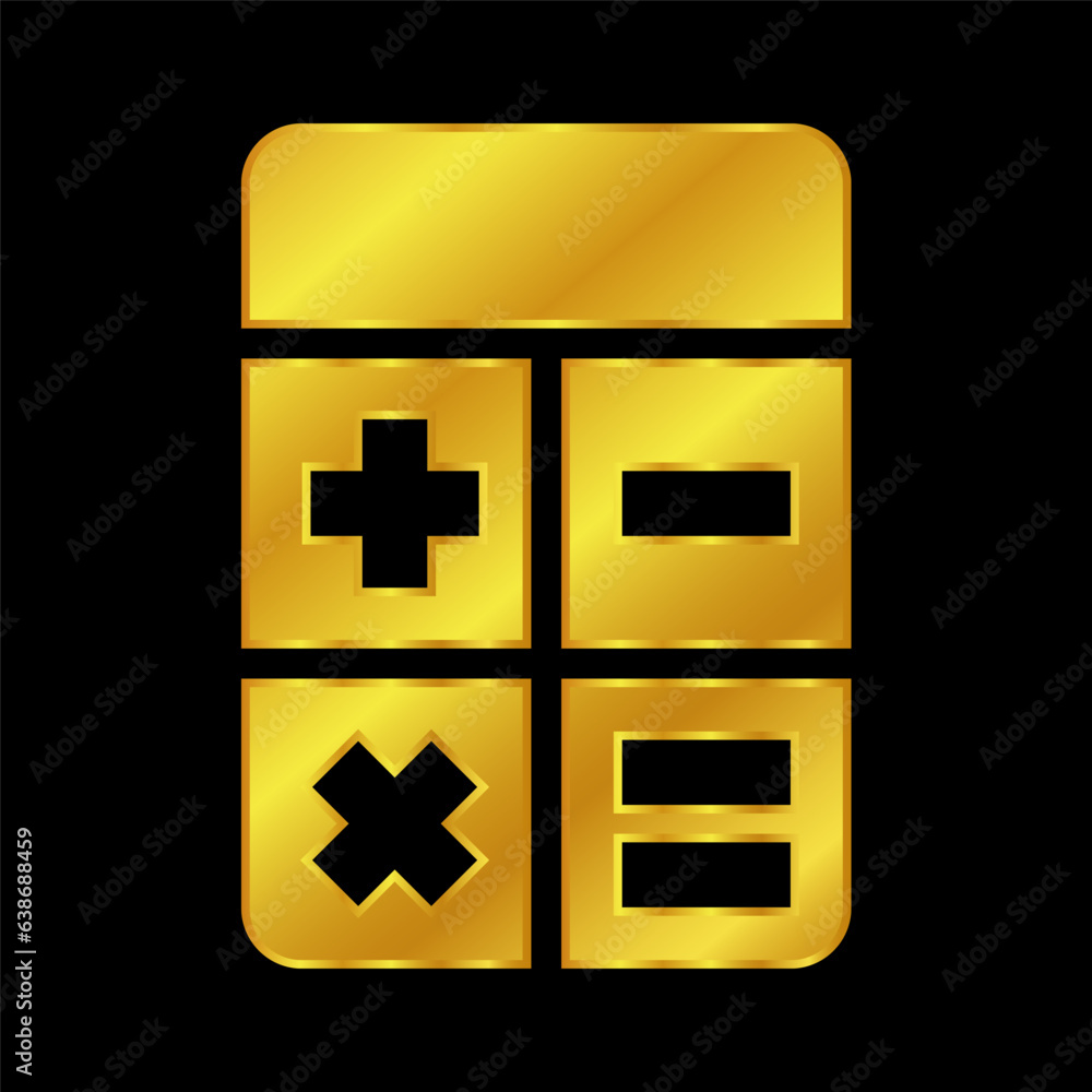 Obraz premium gold colored calculator icon