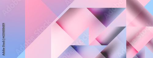 Vivid abstraction unfolds. Triangles in seamless harmony, composing dynamic geometric backdrop. Interplay of angles and hues forms captivating tapestry, evoking modernity and artistic allure