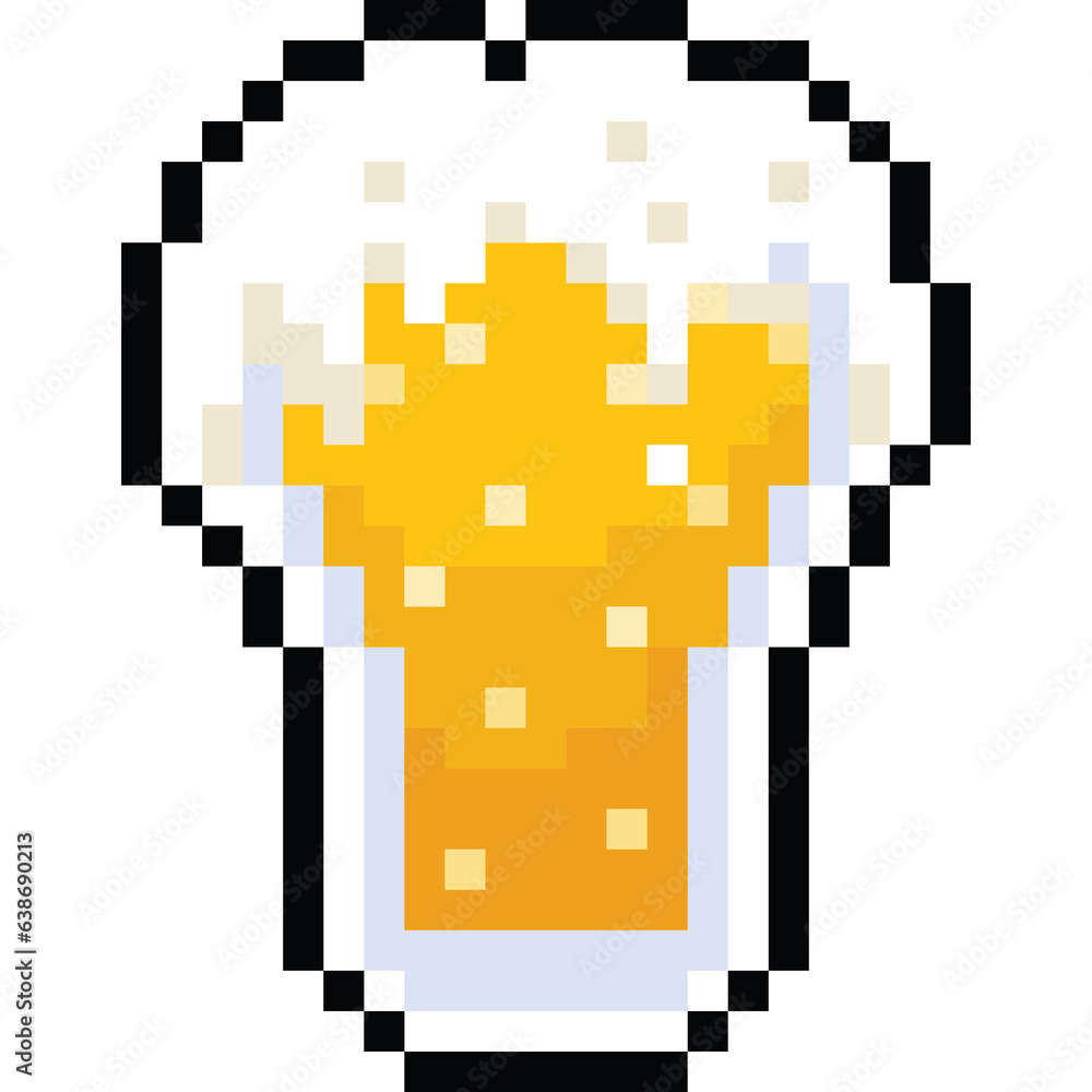 Fototapeta premium Pixel art beer mug icon 10