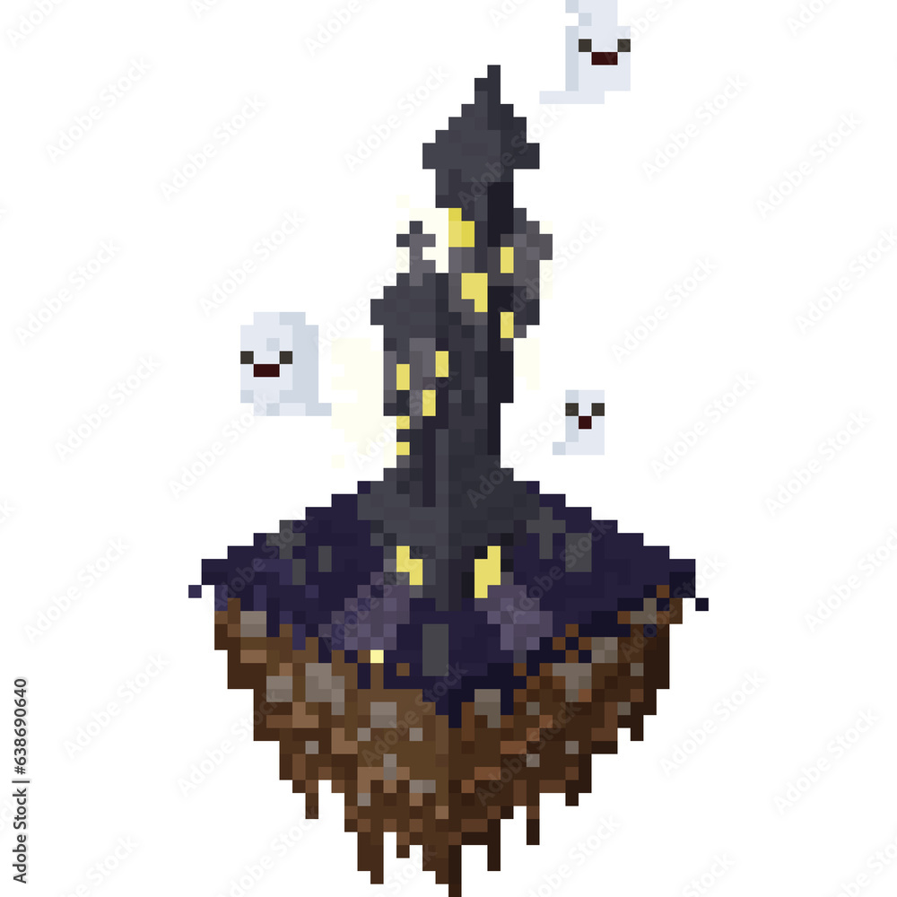 Pixel art isometric haunted castle Pixel art isometric haunted castle