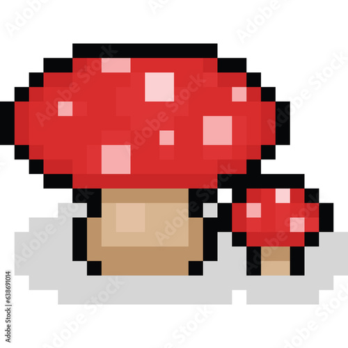 Pixel art autumn mushroom icon 21