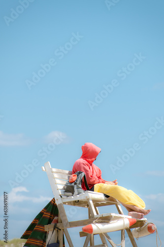 lifeguard on duty at the beach 