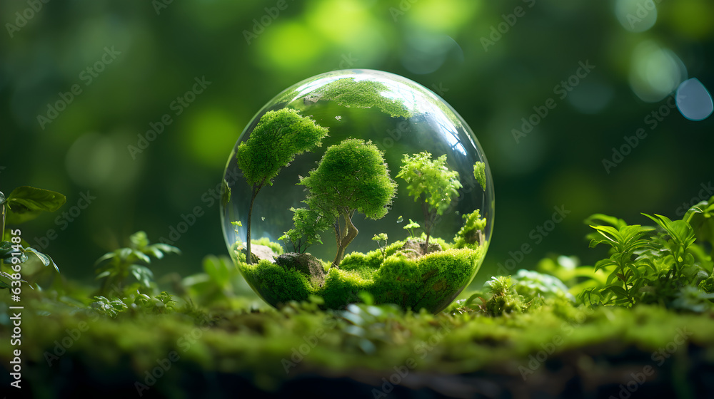 Trees inside a Glass, Green Environment, Protect Earth Trees inside a Glass, Green Environment, Protect Earth