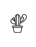 Vector Cactus Hand-drawn Outline