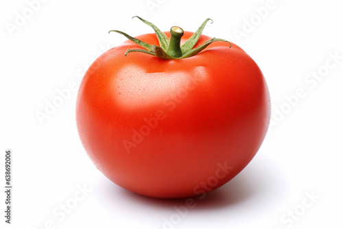 Tomato on a white background. Fresh red tomato. 
