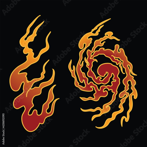 fire asset element ornament japanese style