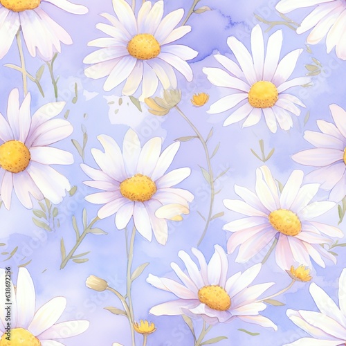 Watercolor Daisies: Bright Seamless Floral Pattern