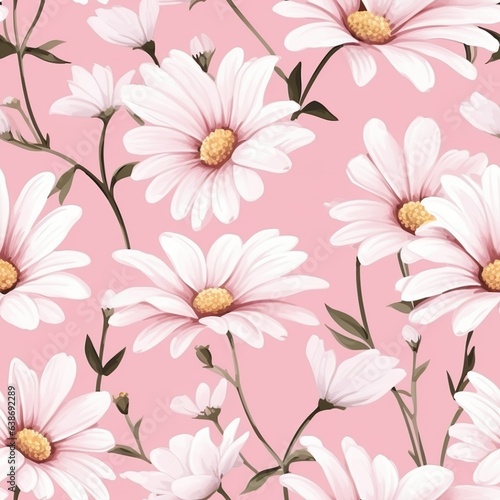 Wallpaper Mural Watercolor Daisies: Bright Seamless Floral Pattern Torontodigital.ca