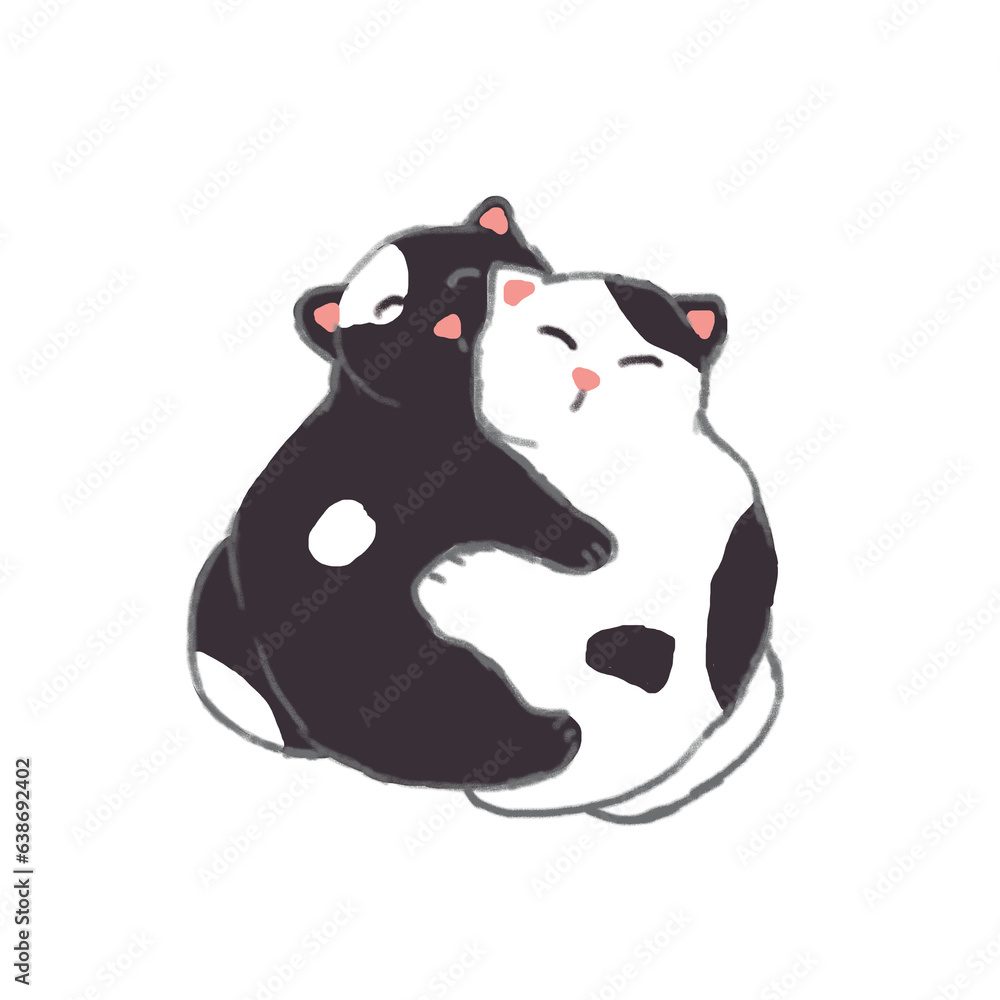 Obraz premium yin and yang cat