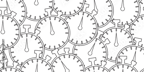 black white pile stopwatch seamless pattern