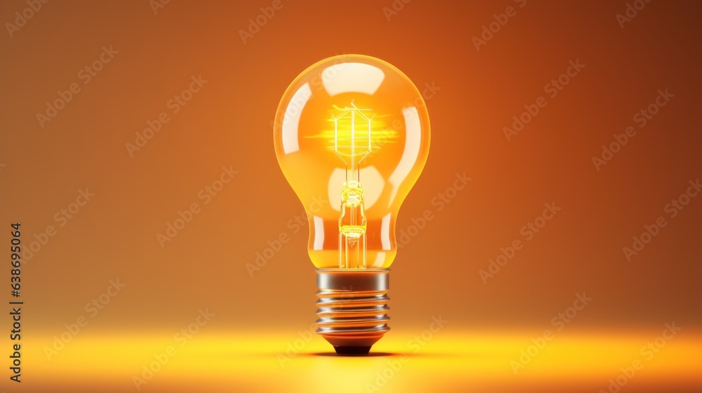 3d rendering levitating bright bulb, brainstorm idea 3d rendering levitating bright bulb, brainstorm idea