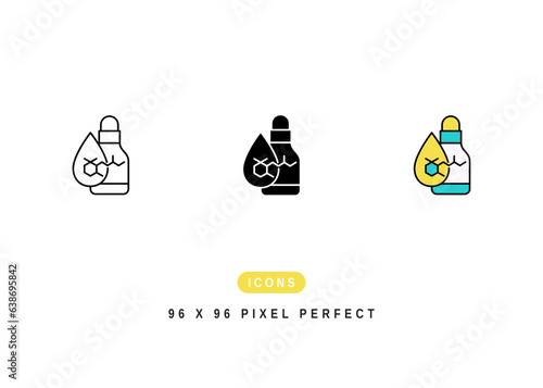 Retinol Icon. Chemical Cosmetic Ingredient Symbol Stock Illustration. Vector Line Icons For UI Web Design And Presentation