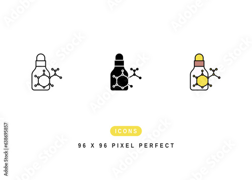 Niacinamide Icon. Chemical Cosmetic Ingredient Symbol Stock Illustration. Vector Line Icons For UI Web Design And Presentation
