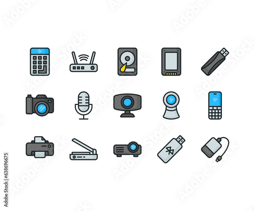 Gadgets and electronics icon pack