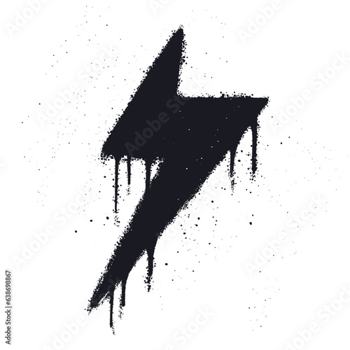 Graffiti spray paint Symbol Lightning Isolated Vector