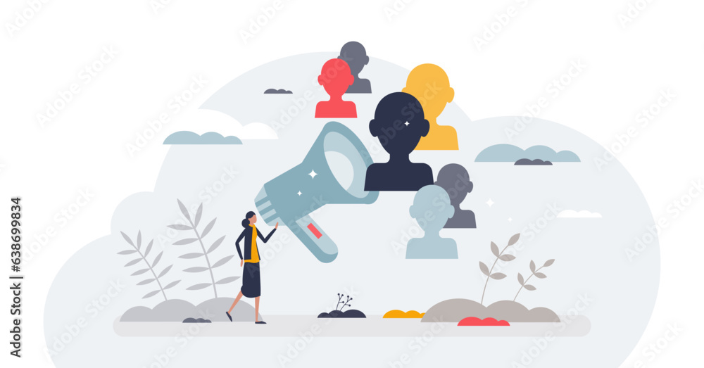 Media relations as PR form to announce company news tiny person concept, transparent background. Public message from business leader to inform community and audience illustration. Media relations as PR form to announce company news tiny person concept, transparent background. Public message from business leader to inform community and audience illustration.