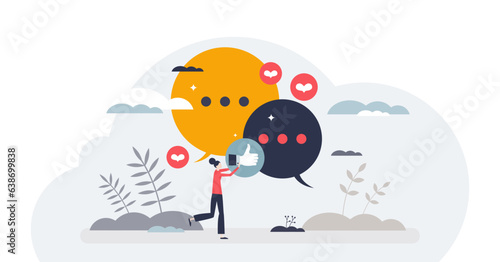 Interpersonal and soft skills as ability to understand tiny person concept, transparent background. Successful communication and conversation with empathy, care and positive attitude illustration.