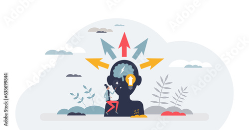 Personal growth and educational development with learning tiny person concept, transparent background. Knowledge gain for mindset expanding and skills training illustration.