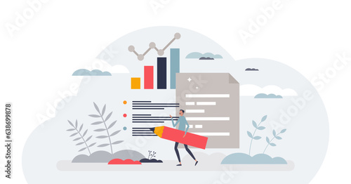 Analysis and statistic information or data review work tiny person concept, transparent background. Economical finance graphic evaluation or growth planning illustration. Analyze market or profit.