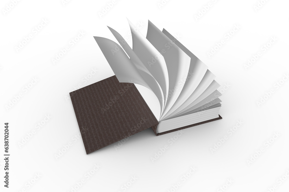 Obraz premium Digital png illustration of book with white pages on transparent background