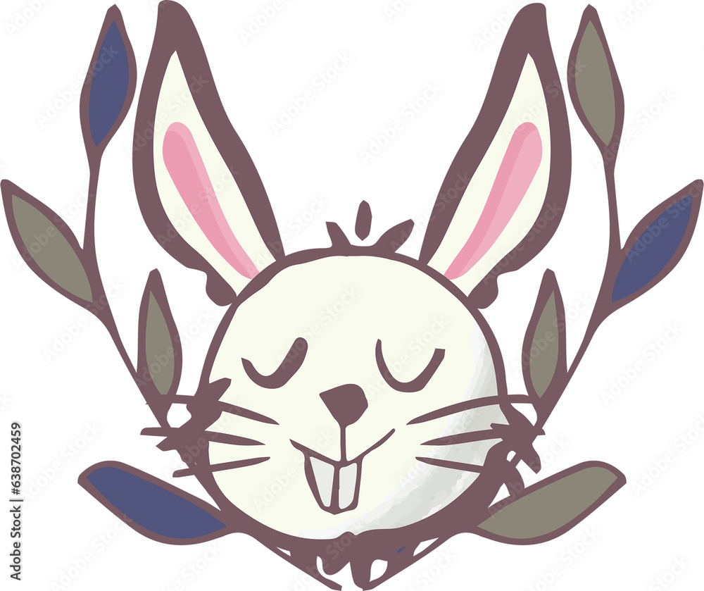 Obraz premium Digital png illustration of white bunny on transparent background