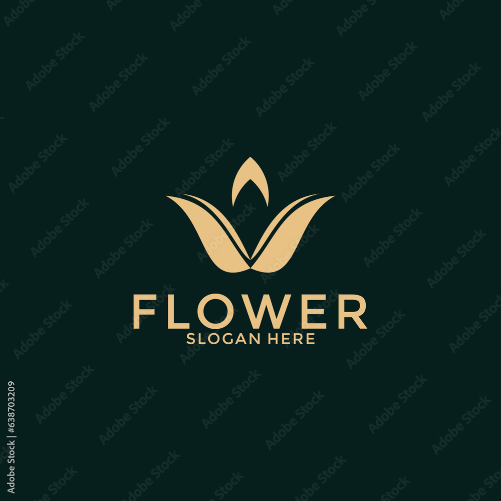 Obraz premium Luxury flower vector logotype. Creative universal premium leaf floral logo vector template