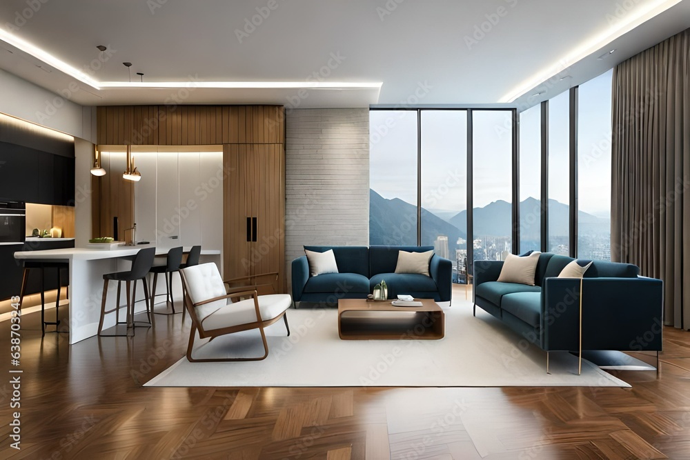 Modern, luxury home showcase interior living room