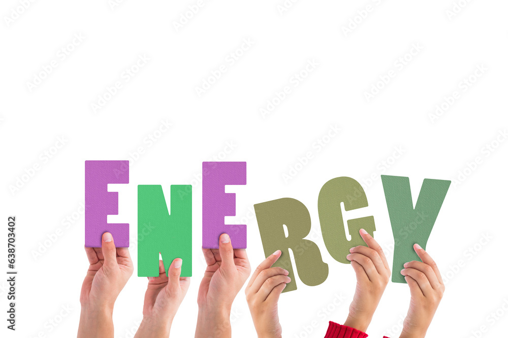 Digital png illustration of hands with energy text text on transparent background Digital png illustration of hands with energy text text on transparent background