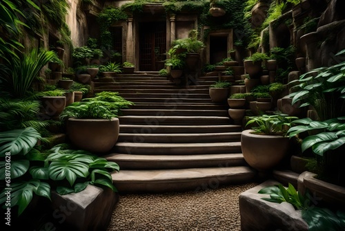 stairs of an ancient garden