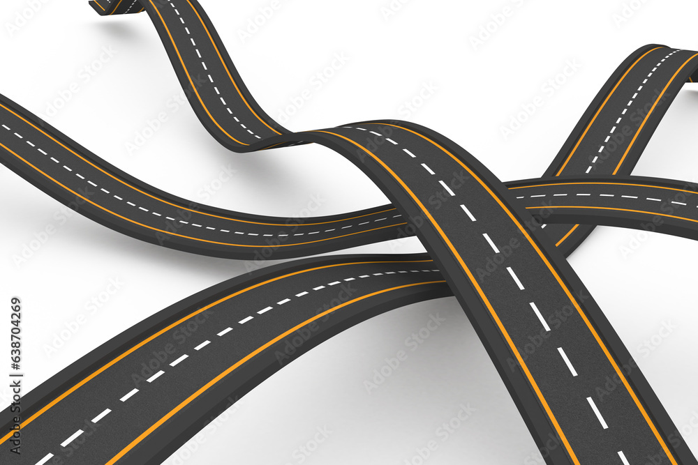 Naklejka premium Digital png illustration of floating roads on transparent background