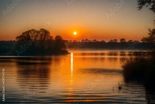sunset over the river © Lady