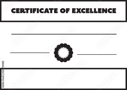 Digital png illustration of certificate of excellence text on transparent background