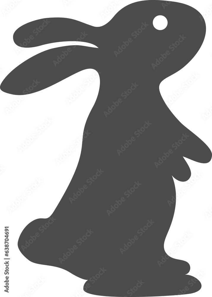 Naklejka premium Digital png illustration of rabbit symbol on transparent background