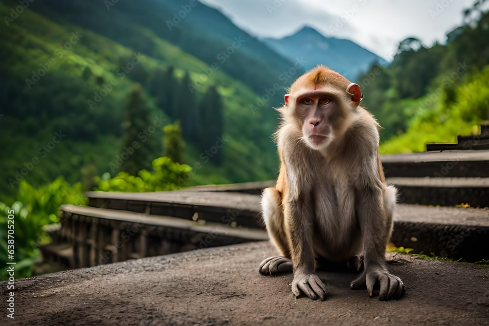 Obraz premium beautiful monkey generated by AI