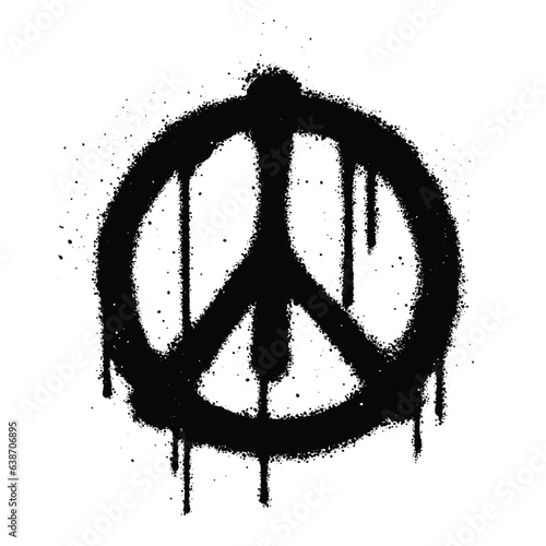 Graffiti spray paint Symbol Peace Isolated Vector