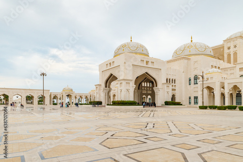 Square in front of the presidential palace - Qasr Al Watan in Abu Dhabi city, United Arab Emirates photo