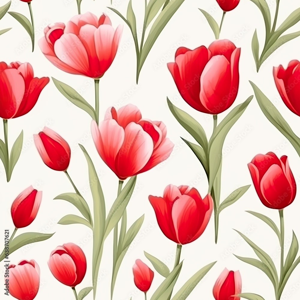 Charming Tulips Seamless Floral Pattern Charming Tulips Seamless Floral Pattern