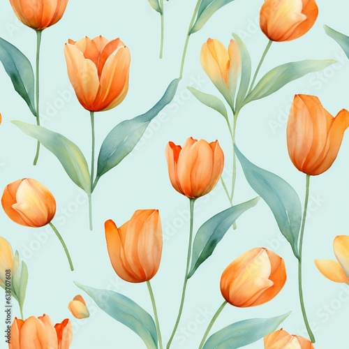 Charming Tulips Seamless Floral Pattern © ColorVerse