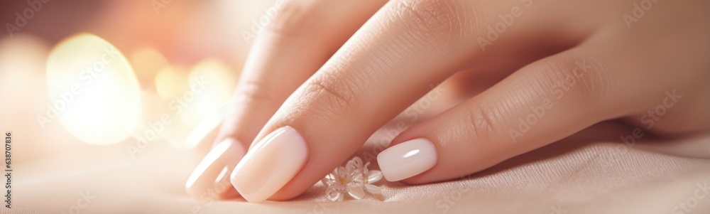 Nail technician concept banner Nail technician concept banner