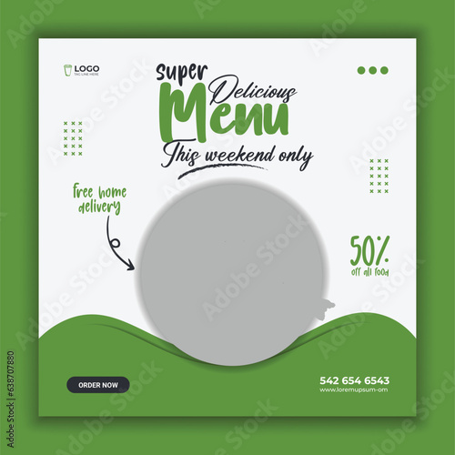 Social media food promotion post template design for Instagram