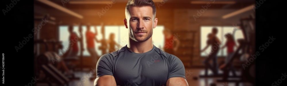 Personal trainer concept banner Personal trainer concept banner