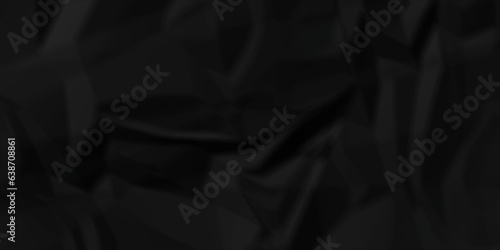Black silk crumple black paper wrinkled poster template ,blank glued creased paper texture background. black paper crumled backdrop background. used for cardboard and clarkboard.