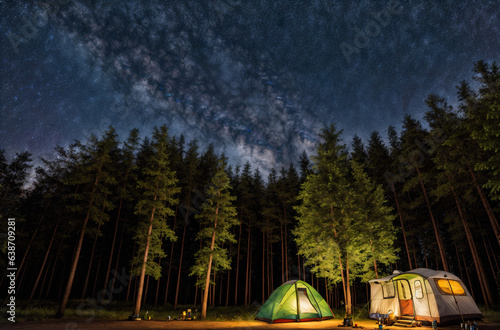 Into the Wild: Night Campsite in the Forest