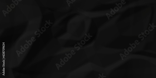 Black silk crumple black paper wrinkled poster template ,blank glued creased paper texture background. black paper crumled backdrop background. used for cardboard and clarkboard.